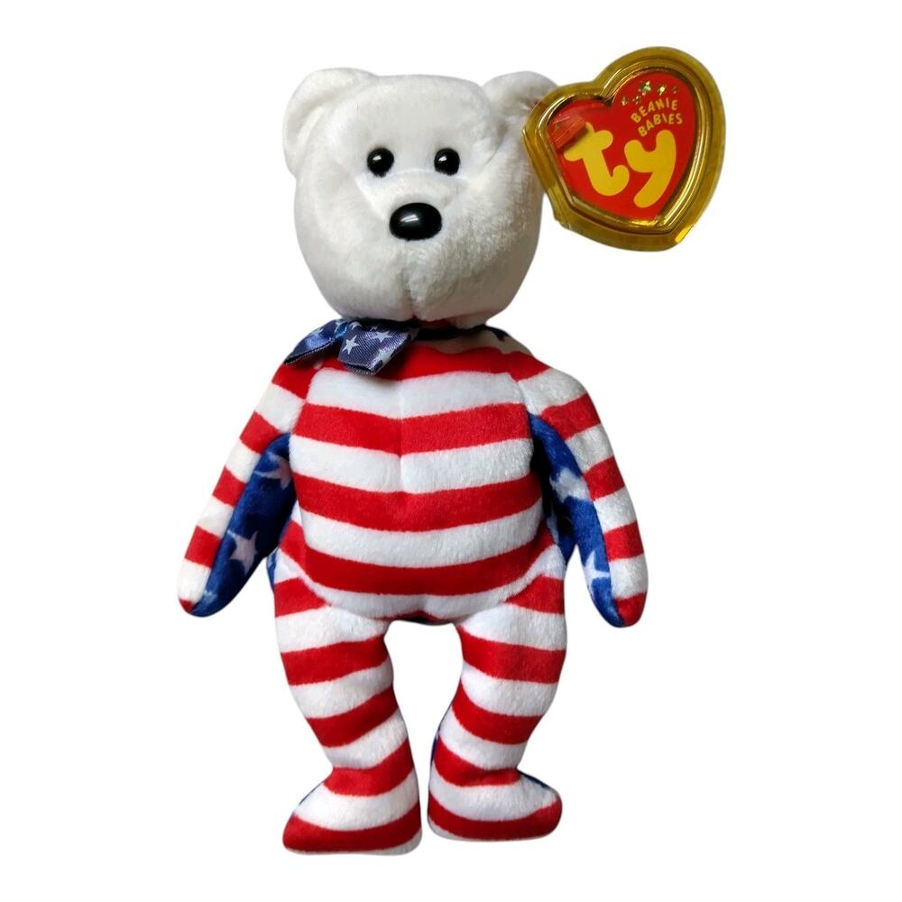“Ty Beanie Baby Liberty Bear 2001 Patriotic Plush w/ Tag (June 14, 2001)